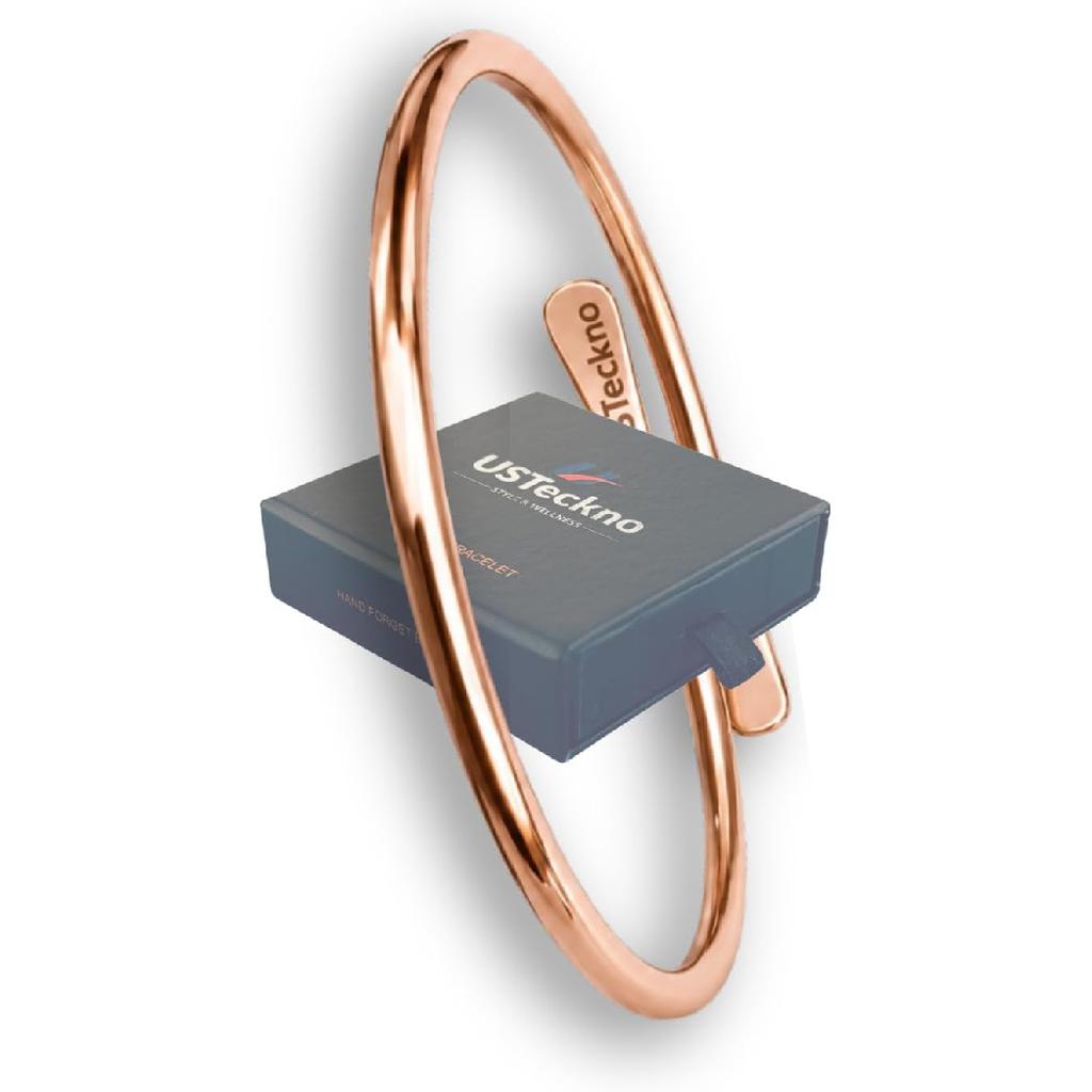 Hand Forged 100% Pure Copper Bracelet. Made with Solid High Gauge Copper and Health Benefits. Enhance Your Well-being In Style…