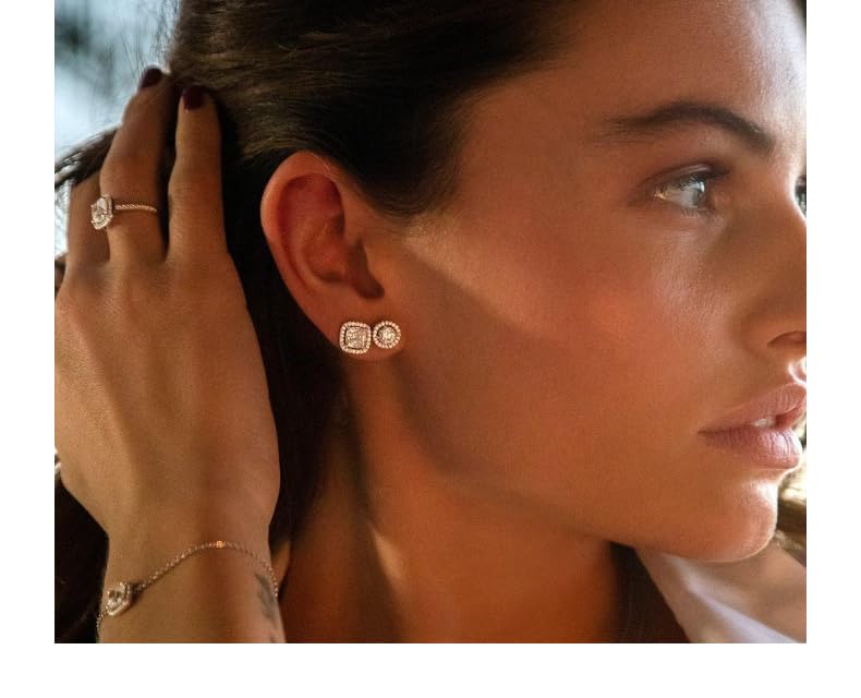 Yoursfs Zirconia Earrings Gold Square Popular April Birthstone Painless Earrings Clip Work Casual Jewelry Gift Women's