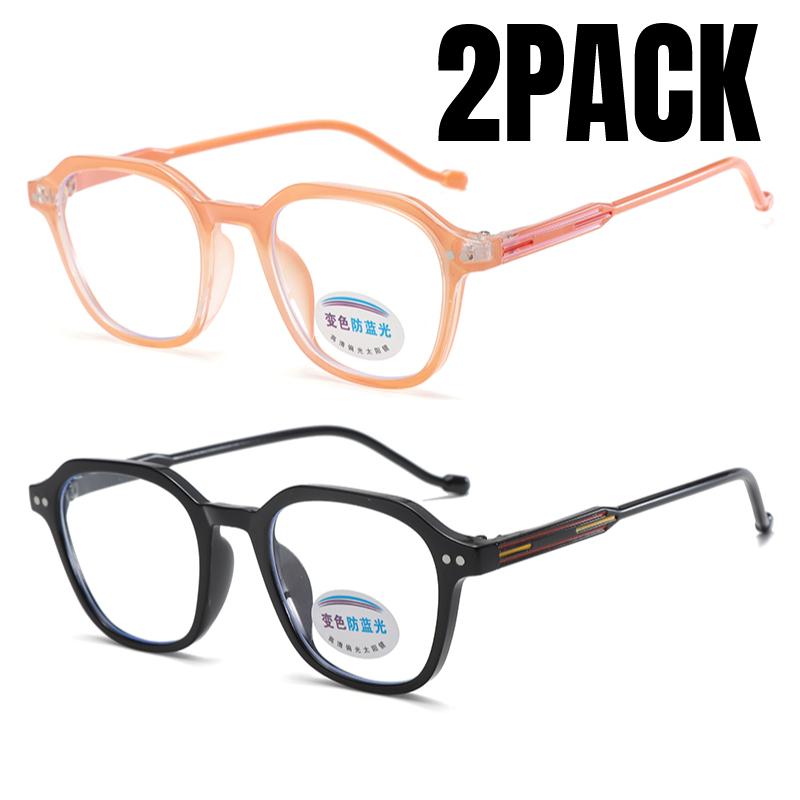 2PACK Children Radiation Protection Glasses Fashion Plain Glasses for Kid Computer Phone Online Course Anti Blue Light Glasses