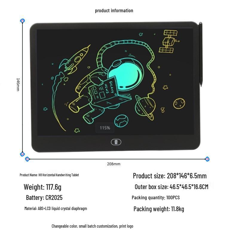 Children's LCD Vertical & Horizontal Writing Tablet - Drawing & Writing Board with European Standard Qualification.