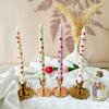 2Pcs Love Style Rich Colors Pattern Printing Smokeless Wedding Decoration Candlelight Dinner Long Candle Decoration Supplies