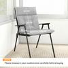 Patio Chair Cushions Set Of 4 Waterproof Non Slip Lounge Chair Cushions 112x53cm Light Grey