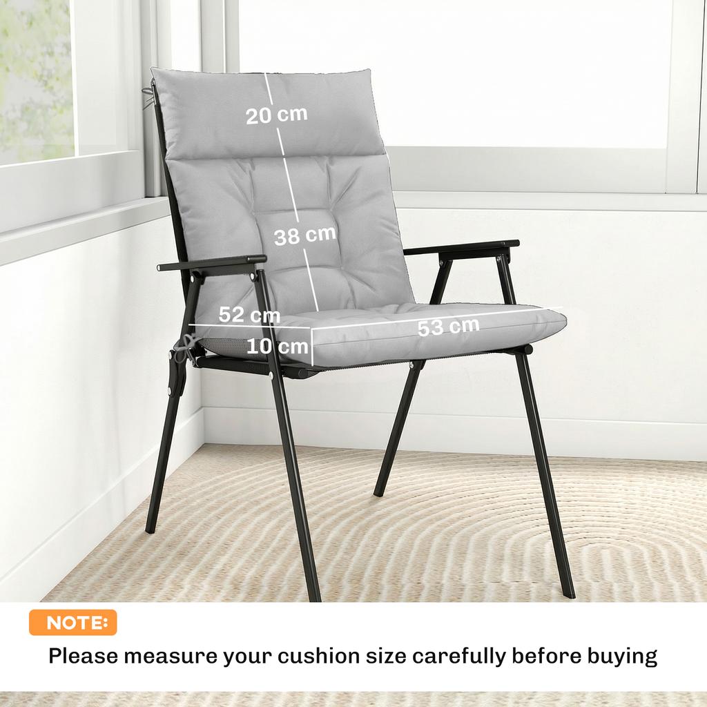 Patio Chair Cushions Set Of 4 Waterproof Non Slip Lounge Chair Cushions 112x53cm Light Grey