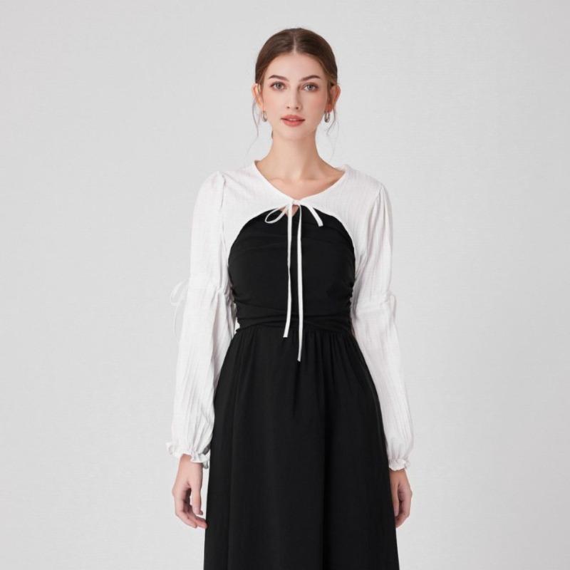 Women's Long Sleeved Shirt Detachable Collar Black Mesh Neckwear Fake Collar Half Shirt Blouse Tops Style False Collar