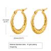 Stainless steel earrings C-shaped earrings U-shaped hollow hollow hollow embossed irregular zircon element earrings