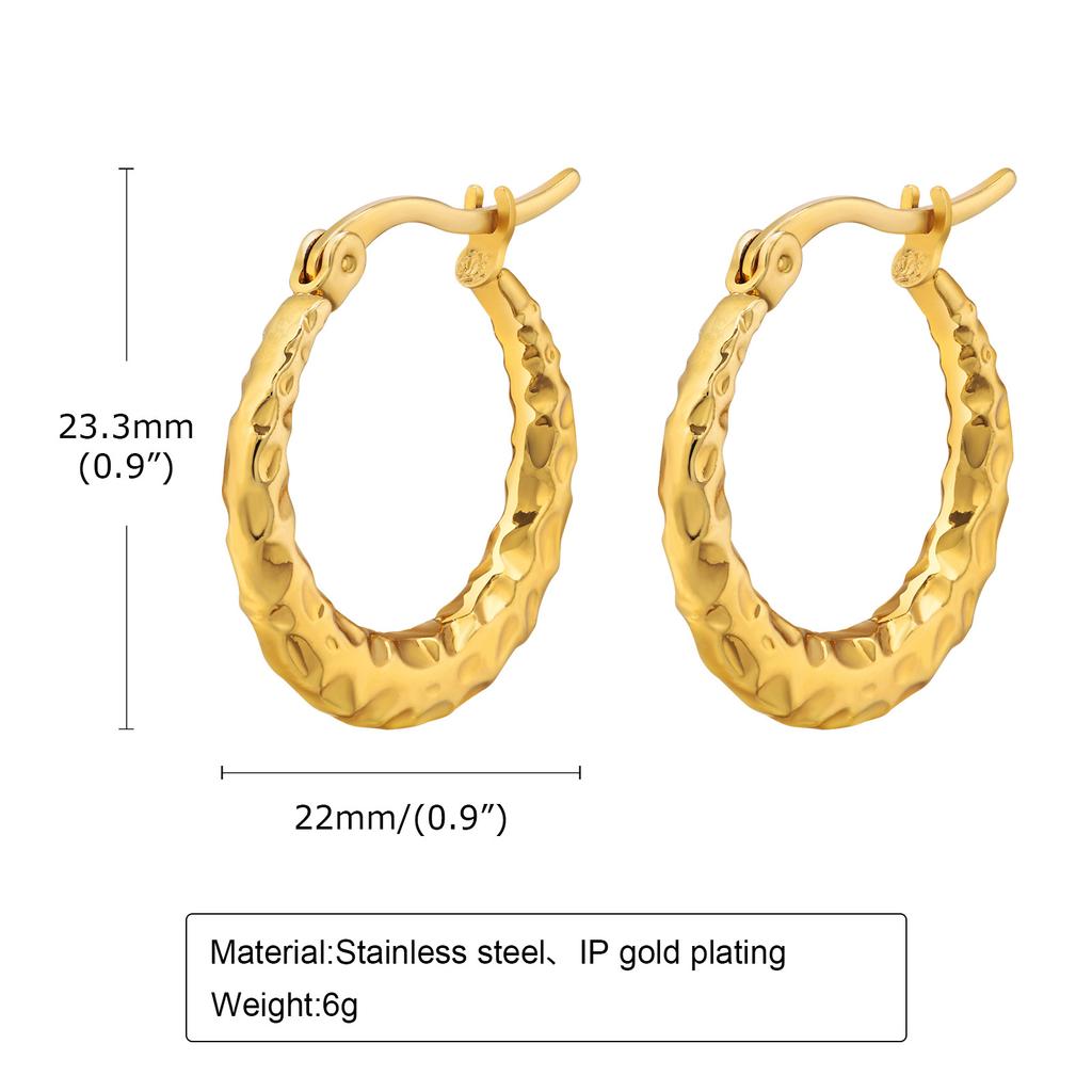 Stainless steel earrings C-shaped earrings U-shaped hollow hollow hollow embossed irregular zircon element earrings