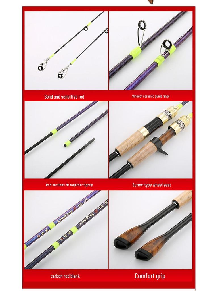 Tinplate Medium Fast Fishing Rod - Straight Handle/Pistol Grip Lure Rod