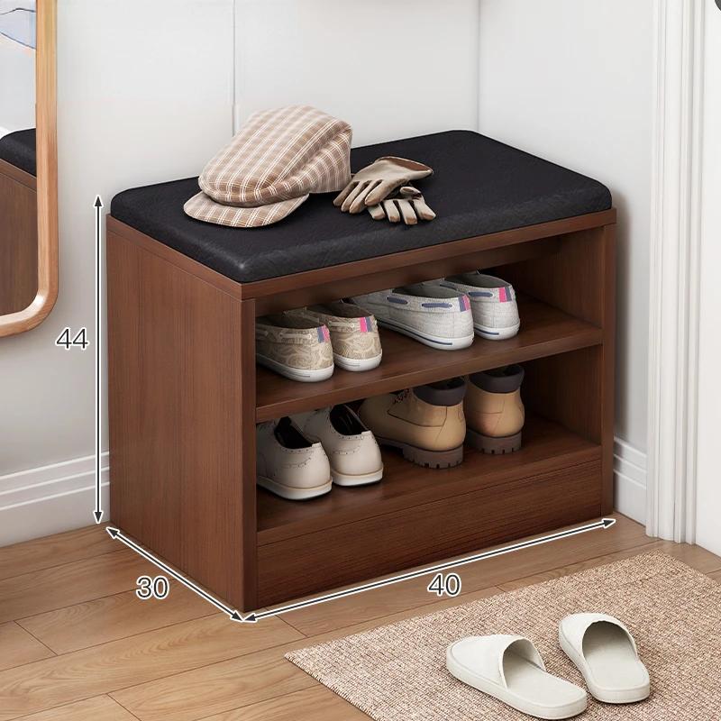 2-in-1 Shoe Change Stool - Soft Cushion Cabinet for Entryway