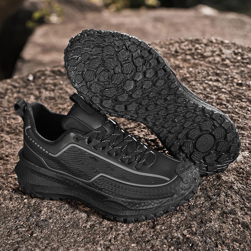 Fashion High Quality Leather Hiking Shoes Durable Outdoor Sport Men Trekking Leather Shoes Lace-Up Climbing Hunting Sneakers