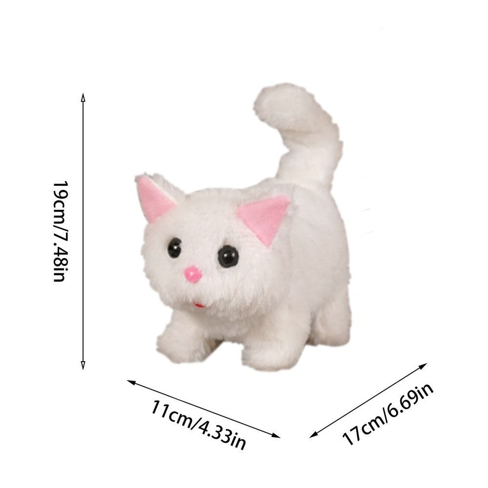 Tail Wagging Cat Plush Toy Head Shaking Walking Interactive Cat  Holiday Gift