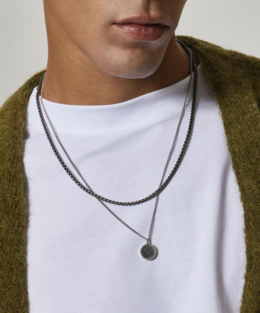 Maz Silver Antique Coin Two-Way Necklace