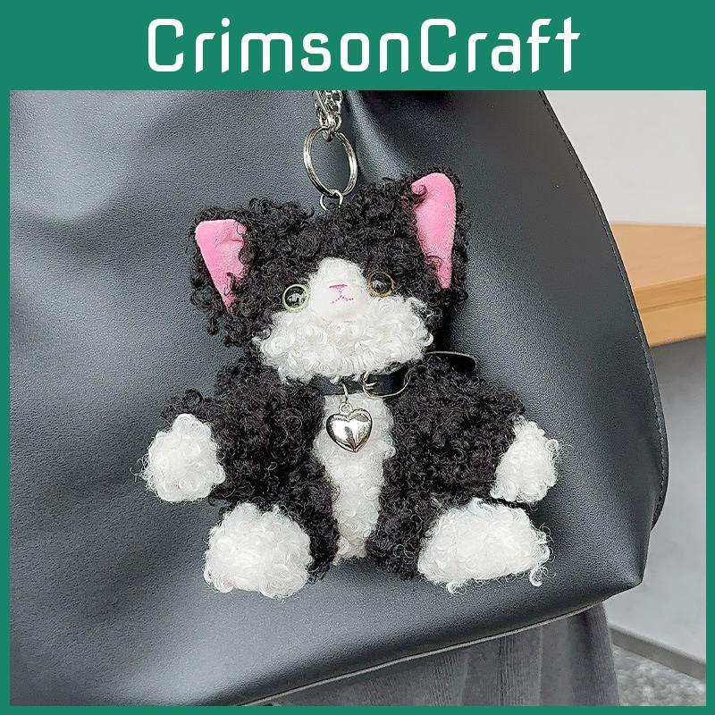 Plush Fun Devon Rex Cat Keychain Whimsical Bag Charm Accessory For Lovers Cat