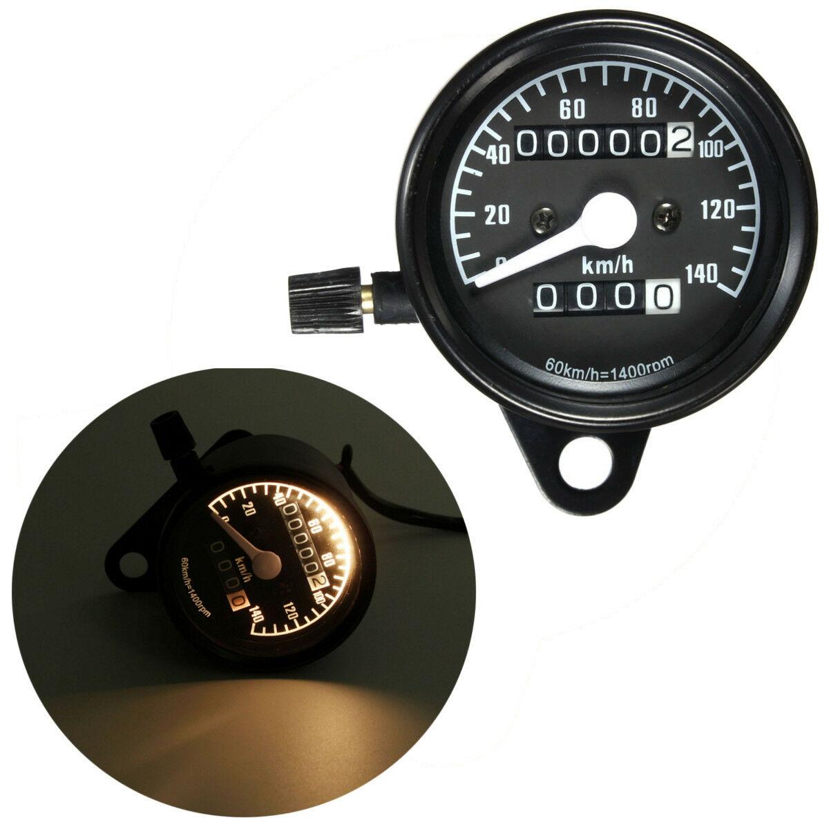 

12V Black Motorcycle Dual Odometer Speedometer Gauge Backlight Test Miles