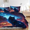 3pcs Anime Cat Bedding Set - Includes One Quilt Cover and Two Pillowcases (No Core) - Festival Gift, Home Decor, Bedroom and Guest Room Deco