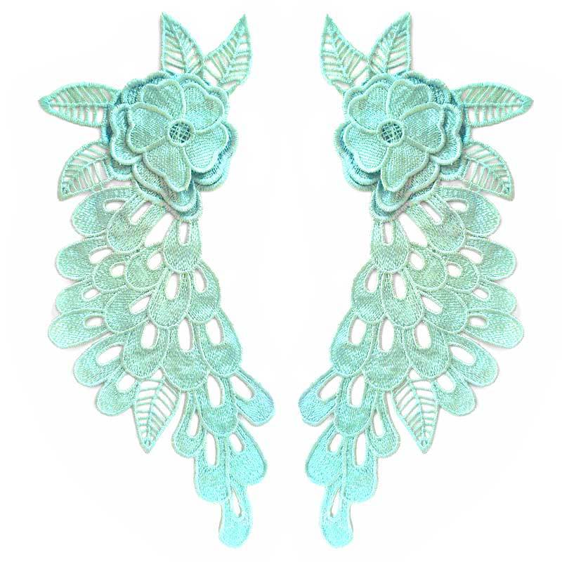 Water-soluble lace collar, polyester silk embroidered corsage, three-dimensional hollow pair, decal, wing DIY accessories