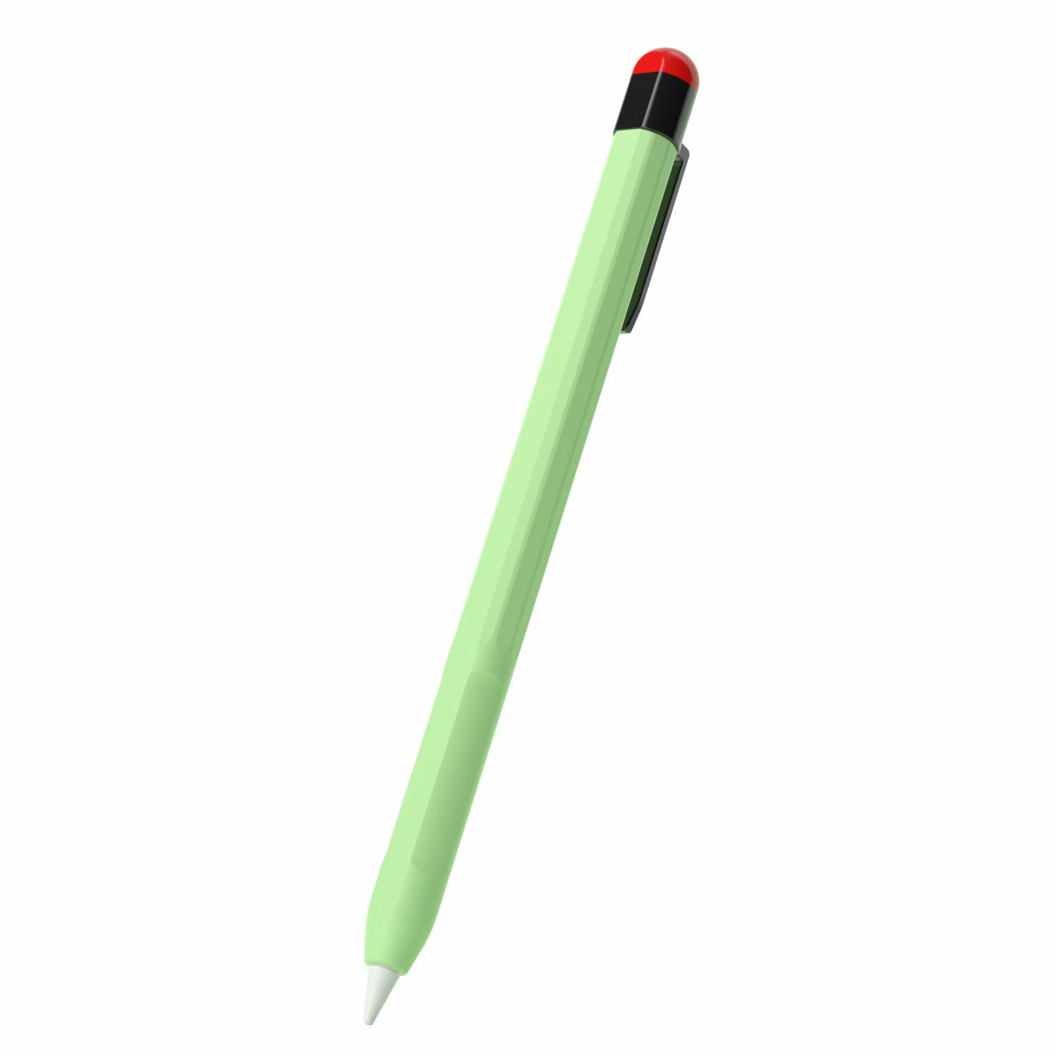

For Apple Pencil Pro/Pencil (2nd Generation) Stylus Pen Sleeve Silicone Anti-Dust Clip Design Cover Matcha Green