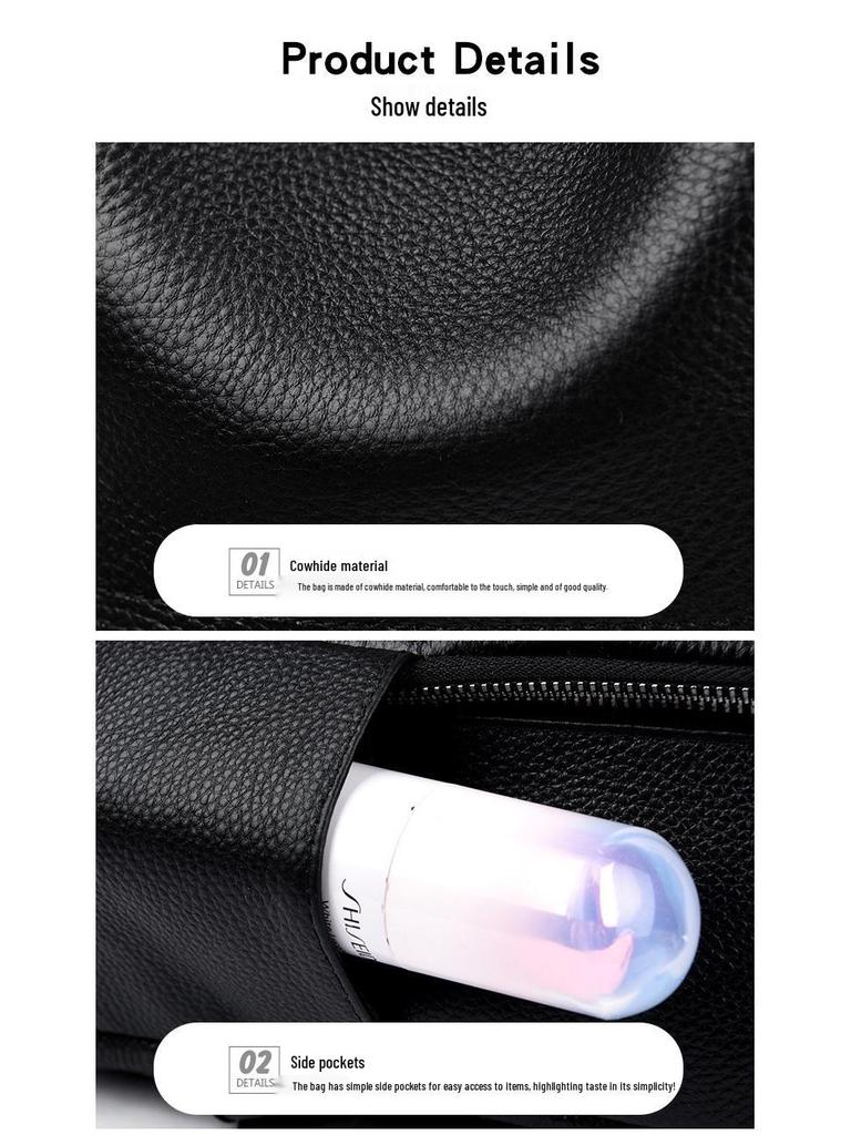 Damen vielseitiger Rucksack aus echtem Leder - Oberste Schicht Rindsleder, Großes Fassungsvermögen, Unifarben, Modische Reisetasche (Modell 2025)