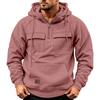 Men's Color Half-Zip Raglan Sleeve Hoodie with Pockets for Winter
