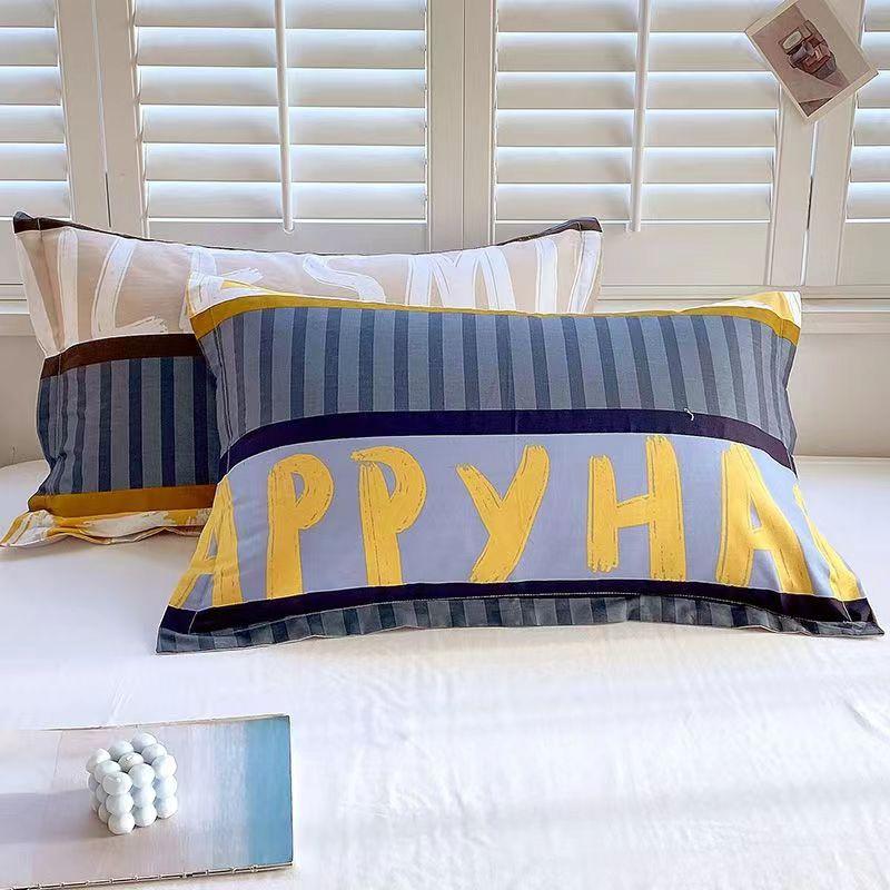 Ein Paar Kissenbezüge aus Twill-Baumwolle, 48 x 74 cm, für alle Jahreszeiten