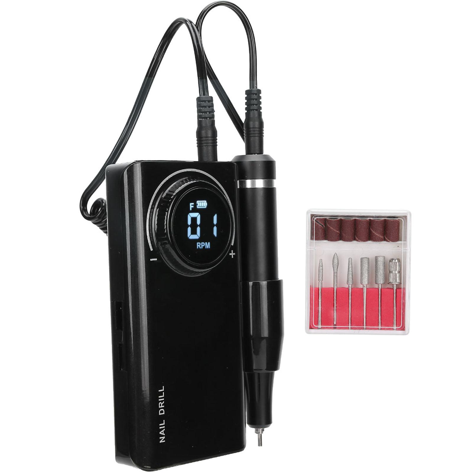 

35000RPM Rechargeable Electric Nail Drill Pen Machine Portable Nail Grinding Polisher Pearl Black