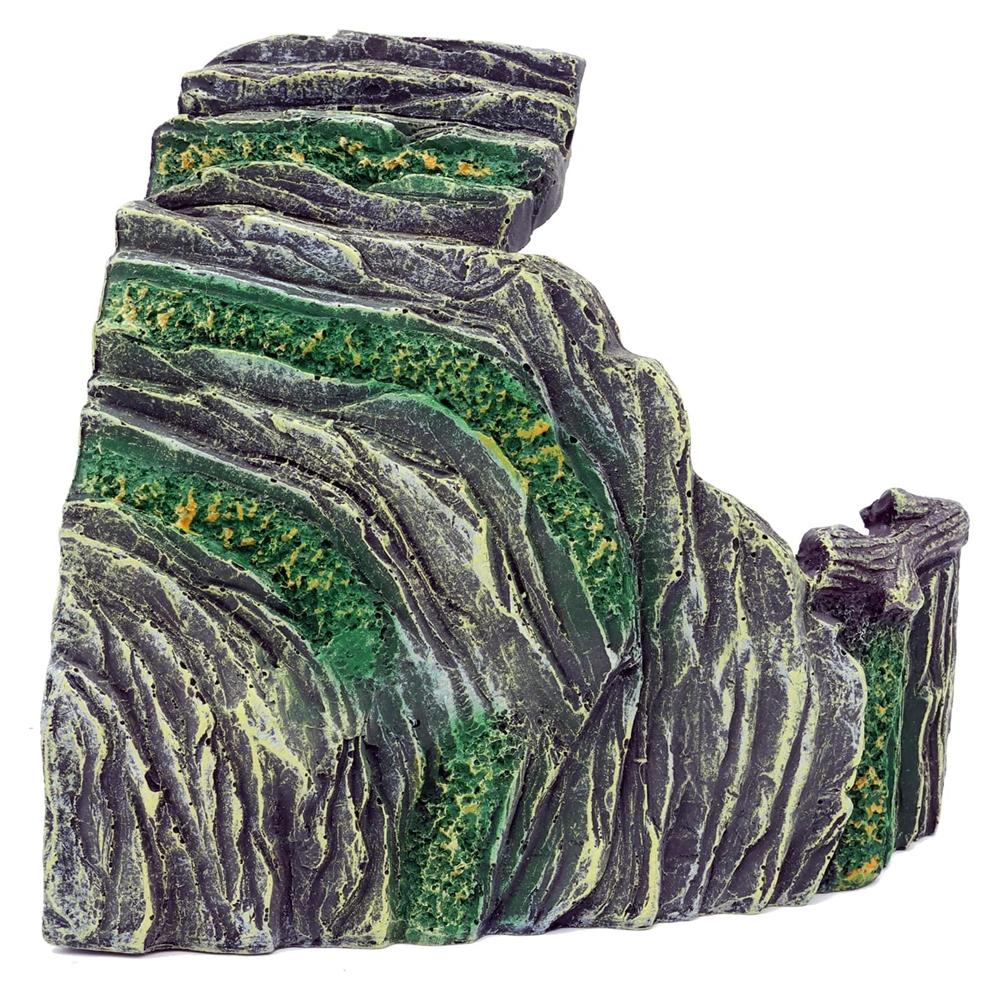 Resin Rock Cave Decoration Hideout Cave Sunbathing Platform for Pet Cages Fish Tanks Mini Amphibians Snake Gecko Money Turtles