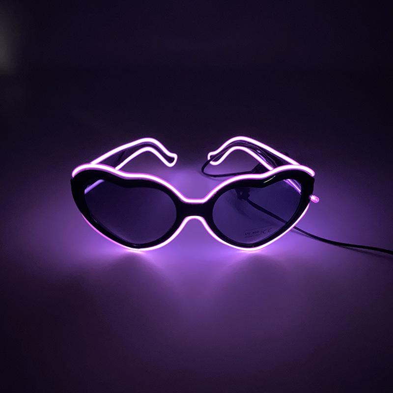 Occhiali da Sole Luminosi a LED a Forma di Cuore per Feste