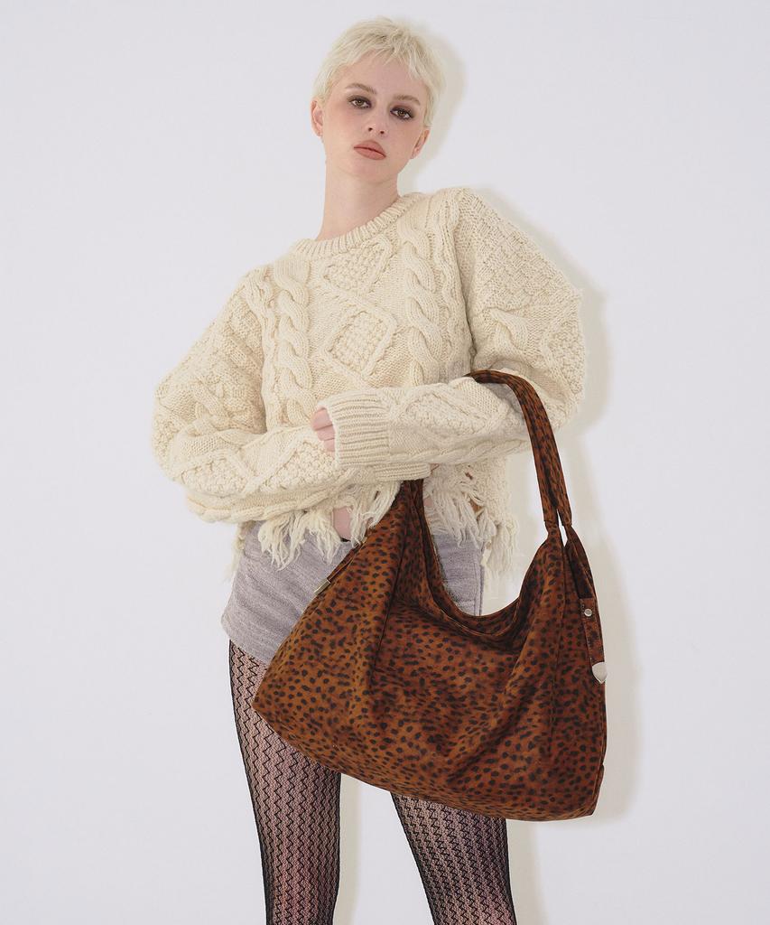 Sand Museum Cactus Hobo Bag [Leopard Tan]