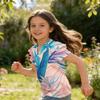 Girls V Neck Ruffle Sleeve Hawaiian Print Short Sleeve T Shirt Casual Blouse Lightweight Summer Top for Kids
