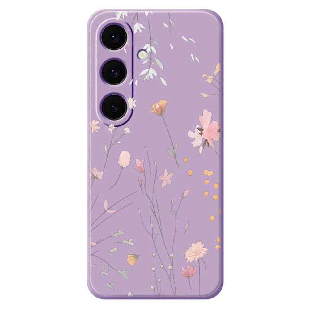 For Samsung Galaxy S25 FE Case Flower Pattern Printing Straight Edge TPU Phone Back Cover
