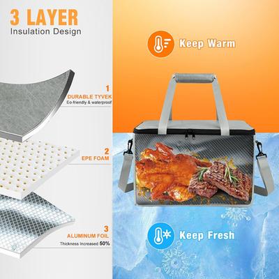 Yousheng Insulated BBQ Resting Bag for Meat Large Brisket Resting Blanket Leakproof Barbecue Mat Blanket with Thick Handles Adjustable Straps Aluminum
