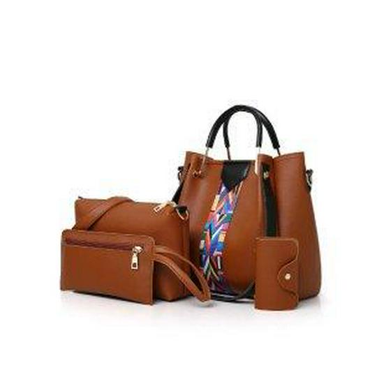 2024 Women's Fashion Four-Piece Bag Set: Handbag, Shoulder Bag, Crossbody, and Bucket Bag