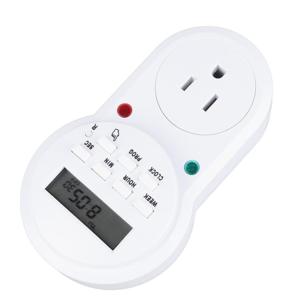 Timer Outlet 7 Day Programmable Digital Timer Plug in Light Timer Switch with 3 Prong Outlet for Appliance