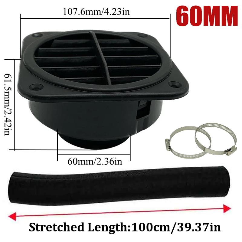 42mm 60mm 75mm 90mm Car Air Diesel Parking Heater 1x Air Outlet Vent + 1x Warm Duct Pipe + 2x Clamps For Webasto Eberspacher