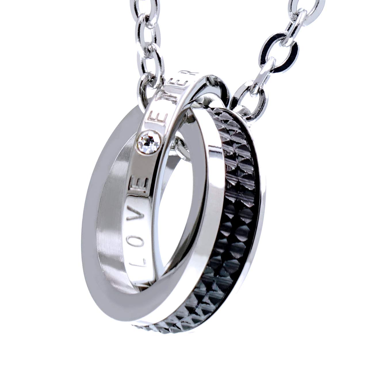 

Ожерелье Napist из хирургической нержавеющей стали с двойным кольцом, 50 см, простая цепочка Azuki NPN257 для мужчин