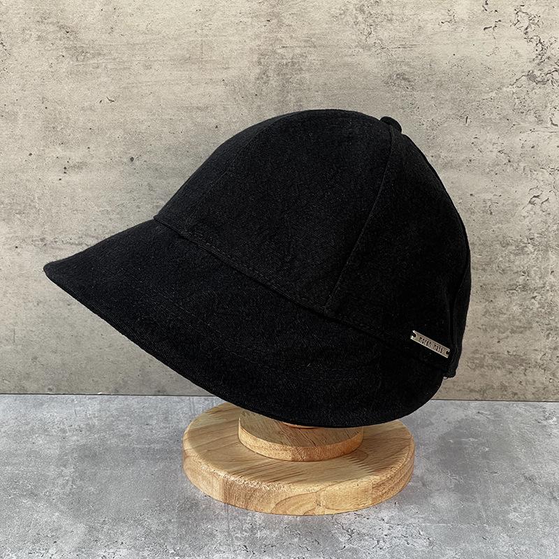 Wide Brim Shows Small Face Cotton And Linen Breathable Duck Tongue Bucket Hat Women'S Foldable Casual Versatile Basin Hat Big Brim Cover Face