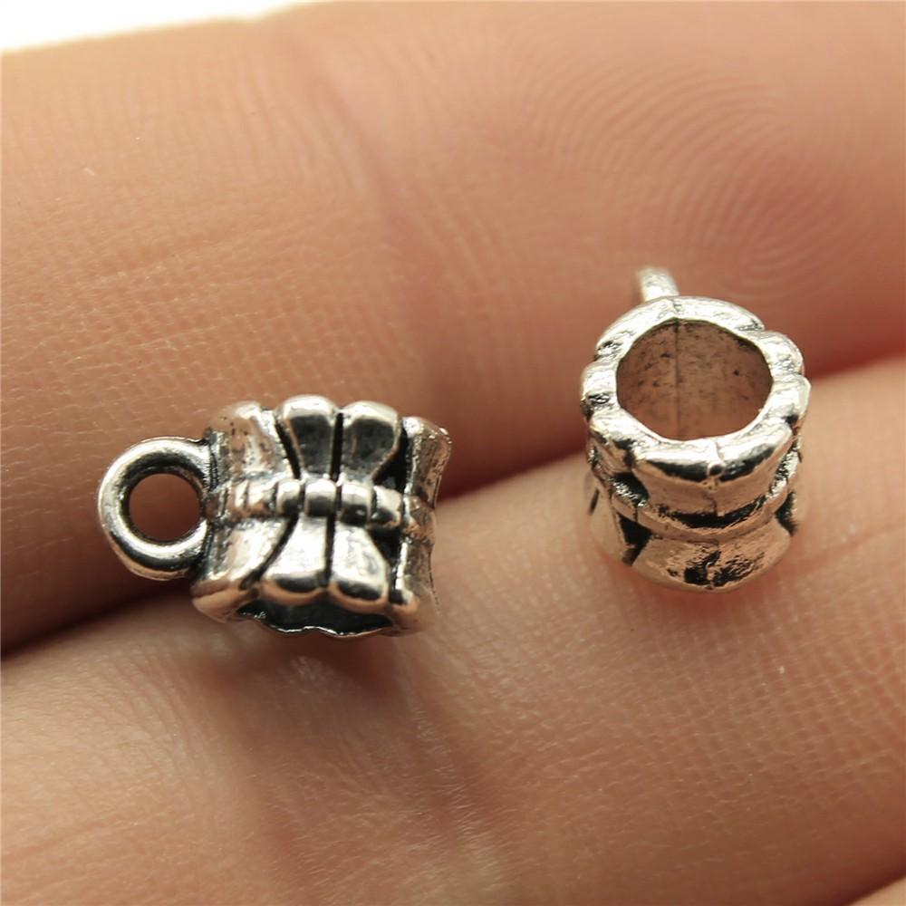 20pcs Bails Beads Connector Charms Jewelry Findings DIY Bails Beads Charms Connector Wholesale Antique Silver Color