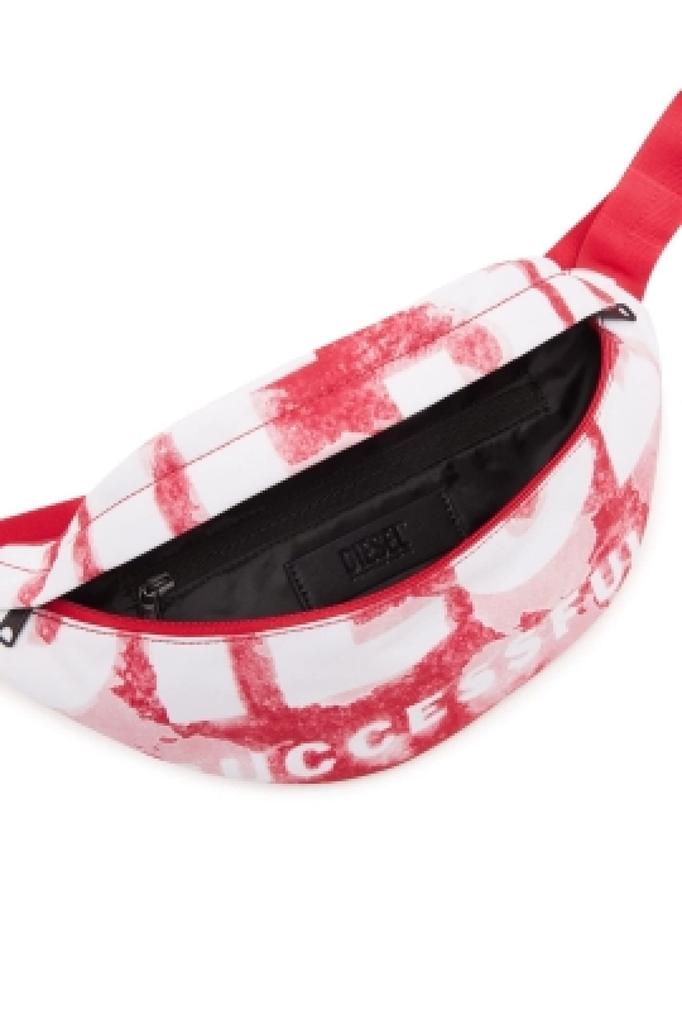[Diesel] Unisex Fabric DSL Print Belt Bag X09475P5586 UNI Red T4047