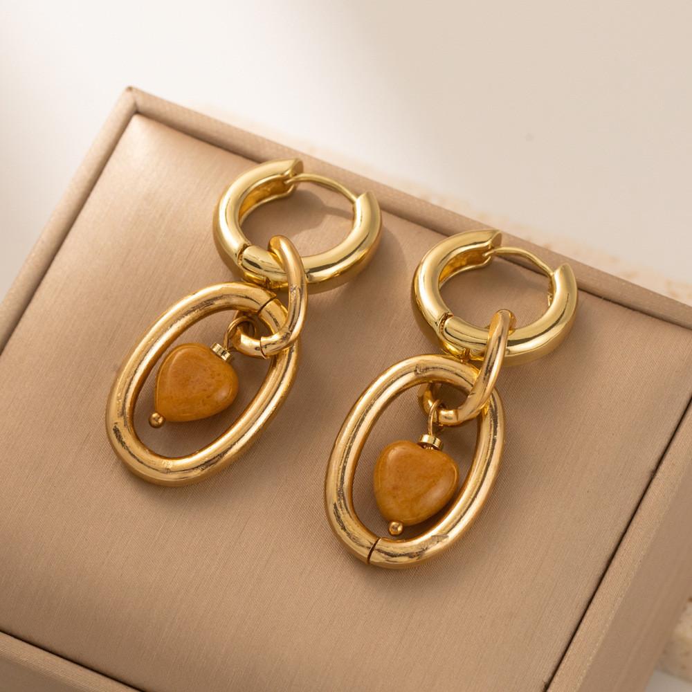 Modern Fashion Heart Shaped Earrings With Gold Plating Women For