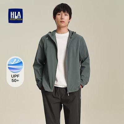 HLA Men's Hooded Lightweight Sun Protection Jacket