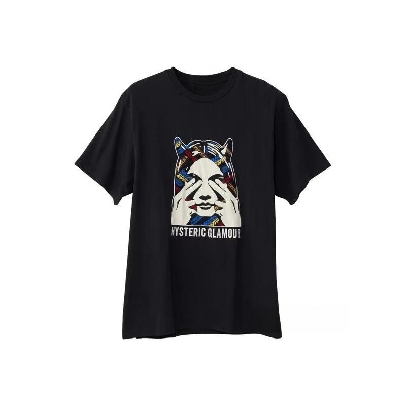Summer New High Quality HYSTERIC Printed Graphic Tshirts Men and Women Short Sleeved High Quality Tshirts Street Wear