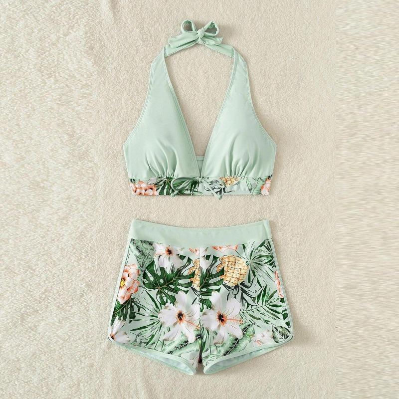 

Модный женский боксер с высокой талией на шнуровке и принтом, однотонный лоскутный купальник, бикини S