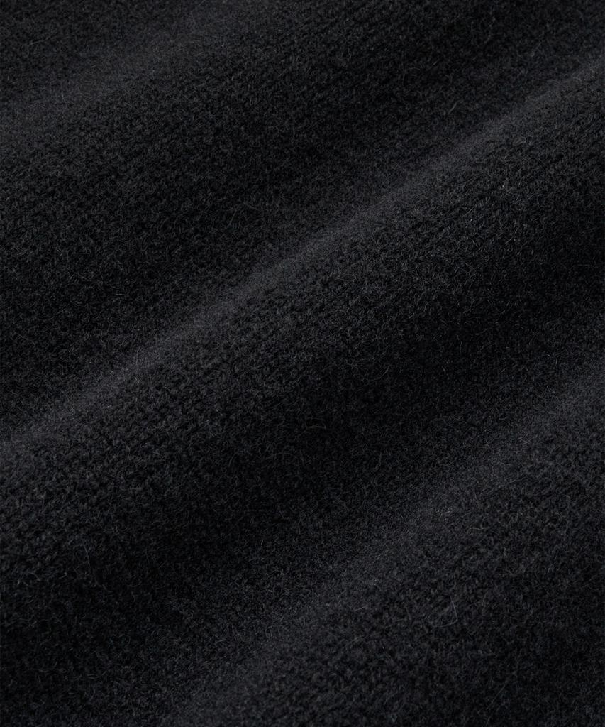 Branded Brushed Alpaca Cardigan [Black]