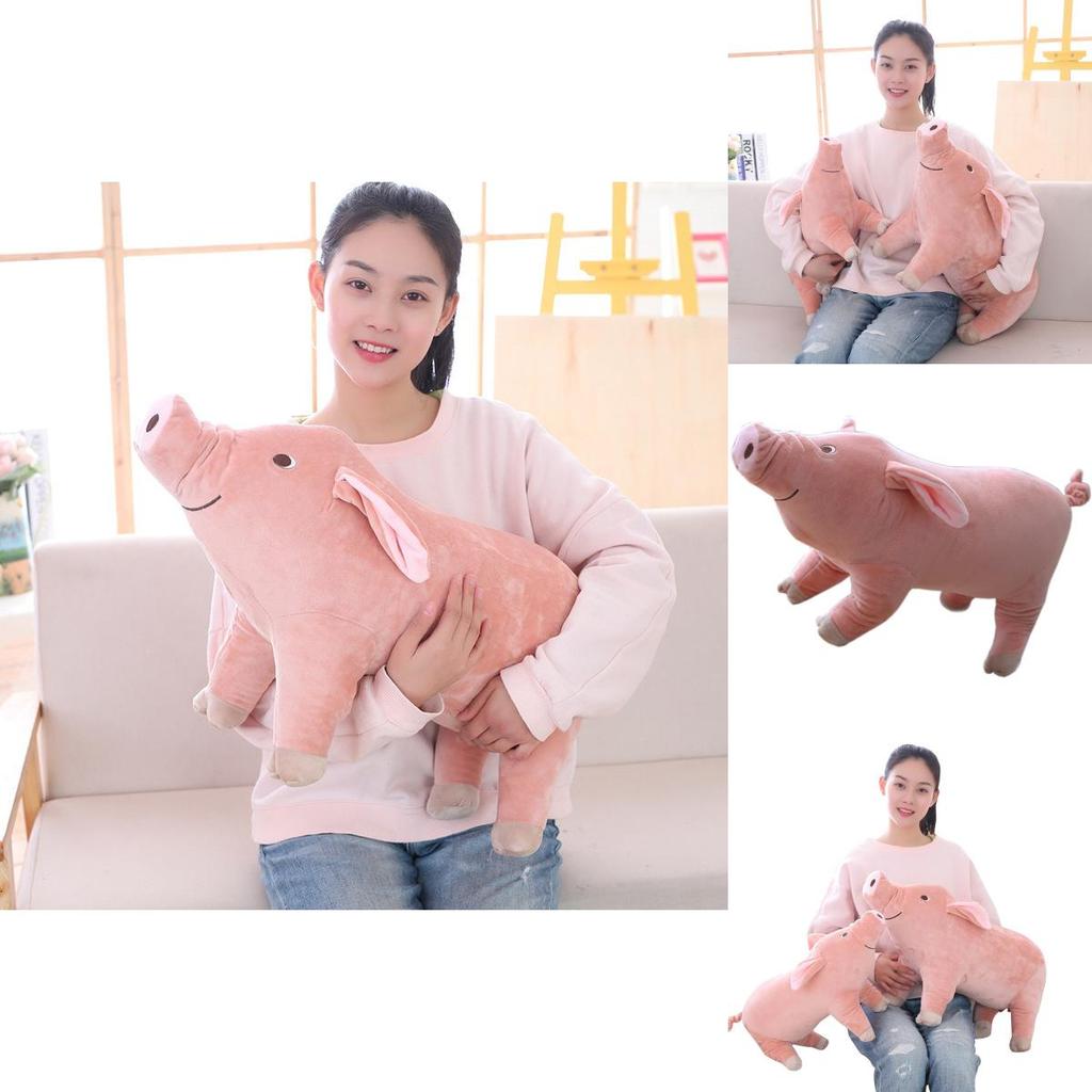 Lovely Beach Pig Shaped Plush Toy With Cotton Filling In Four Sizes For Gift And Collectibles