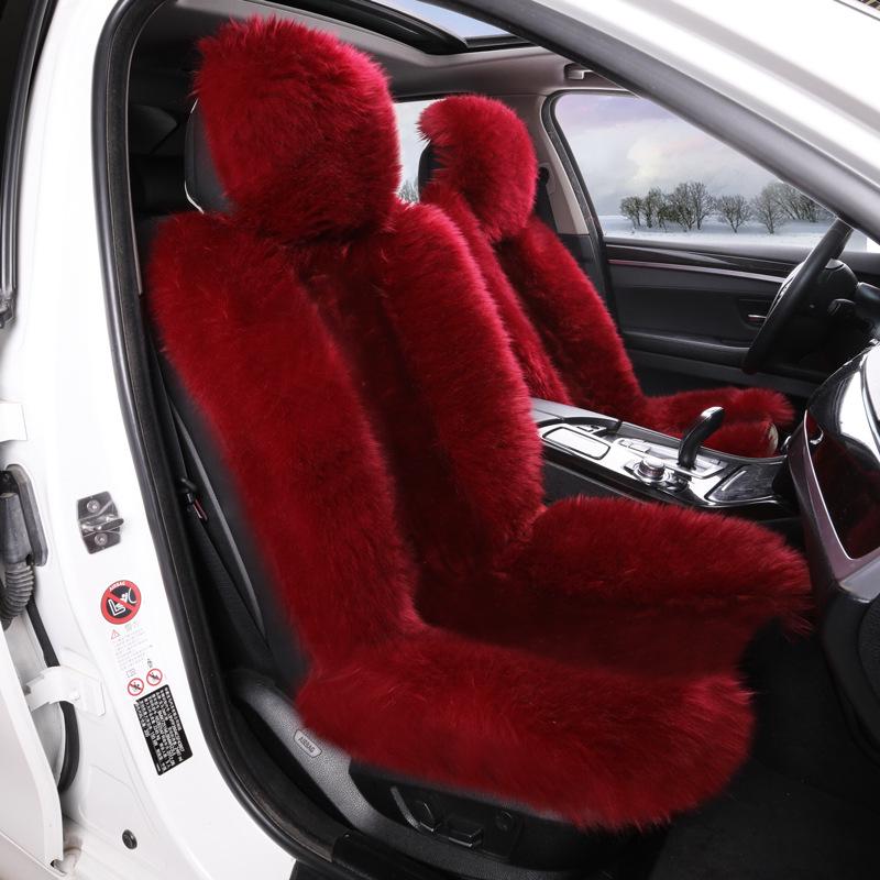 Plush Wool Car Seat Cushion - Warm Winter Pad for Long & Short Hair Seats