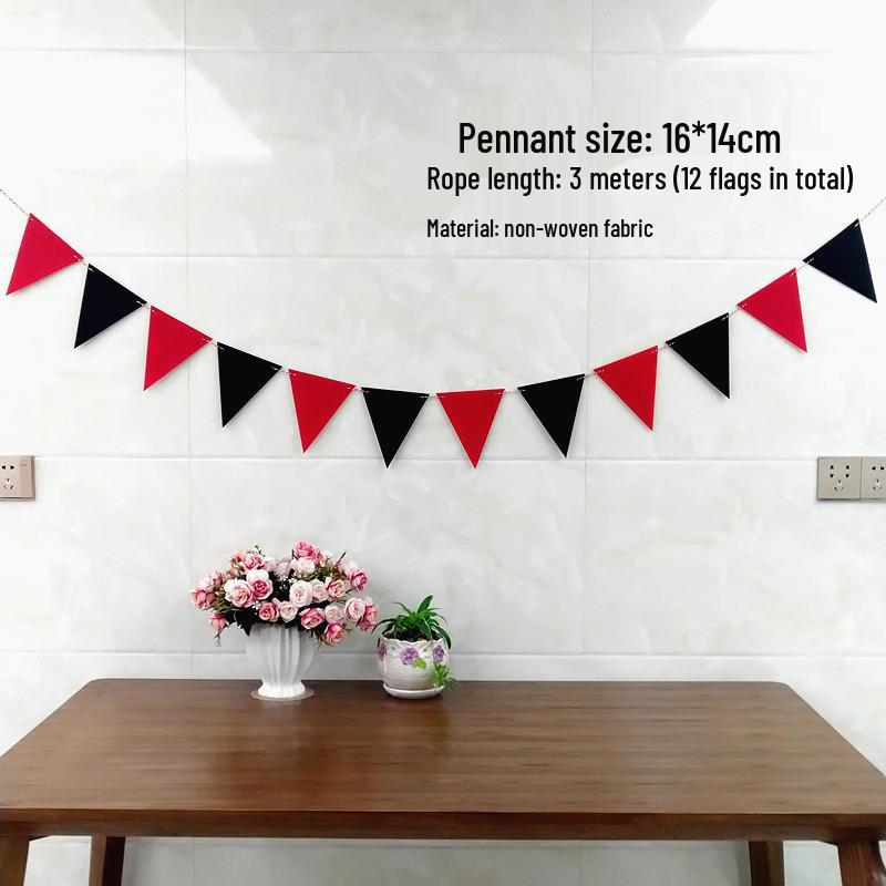 Outdoor Kindergarten Festival Flag Decoration - Non-woven Fabric Pull Flower Pennant