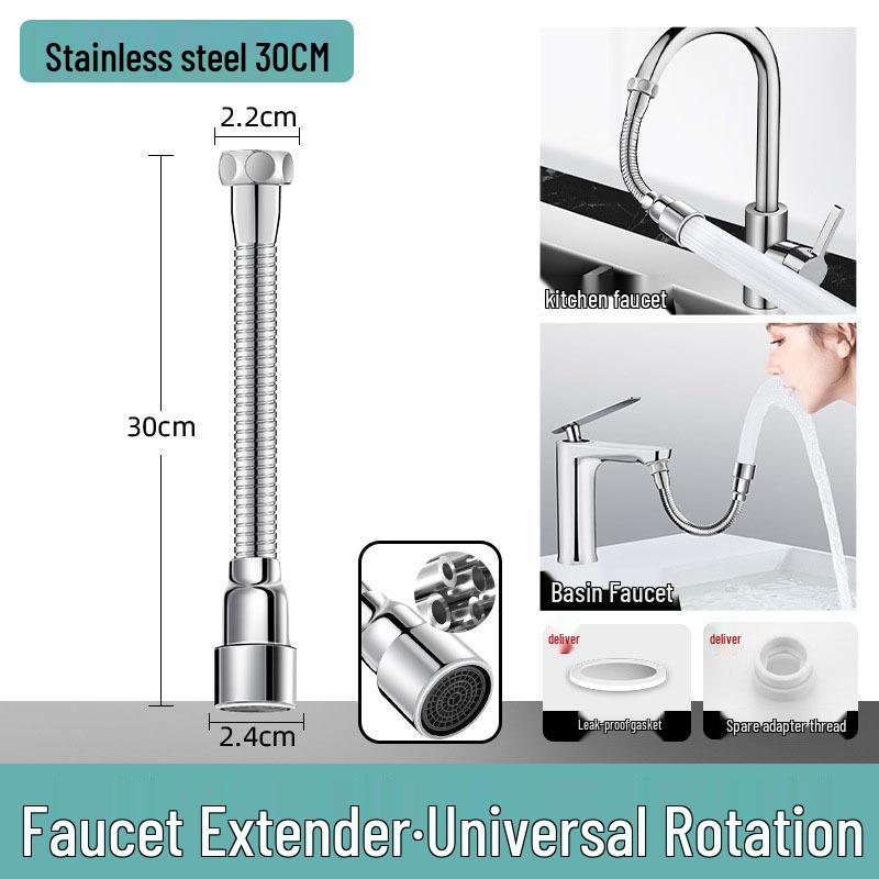 Universal Bendable Faucet Extender: Splash-Proof Aerator for Home Use