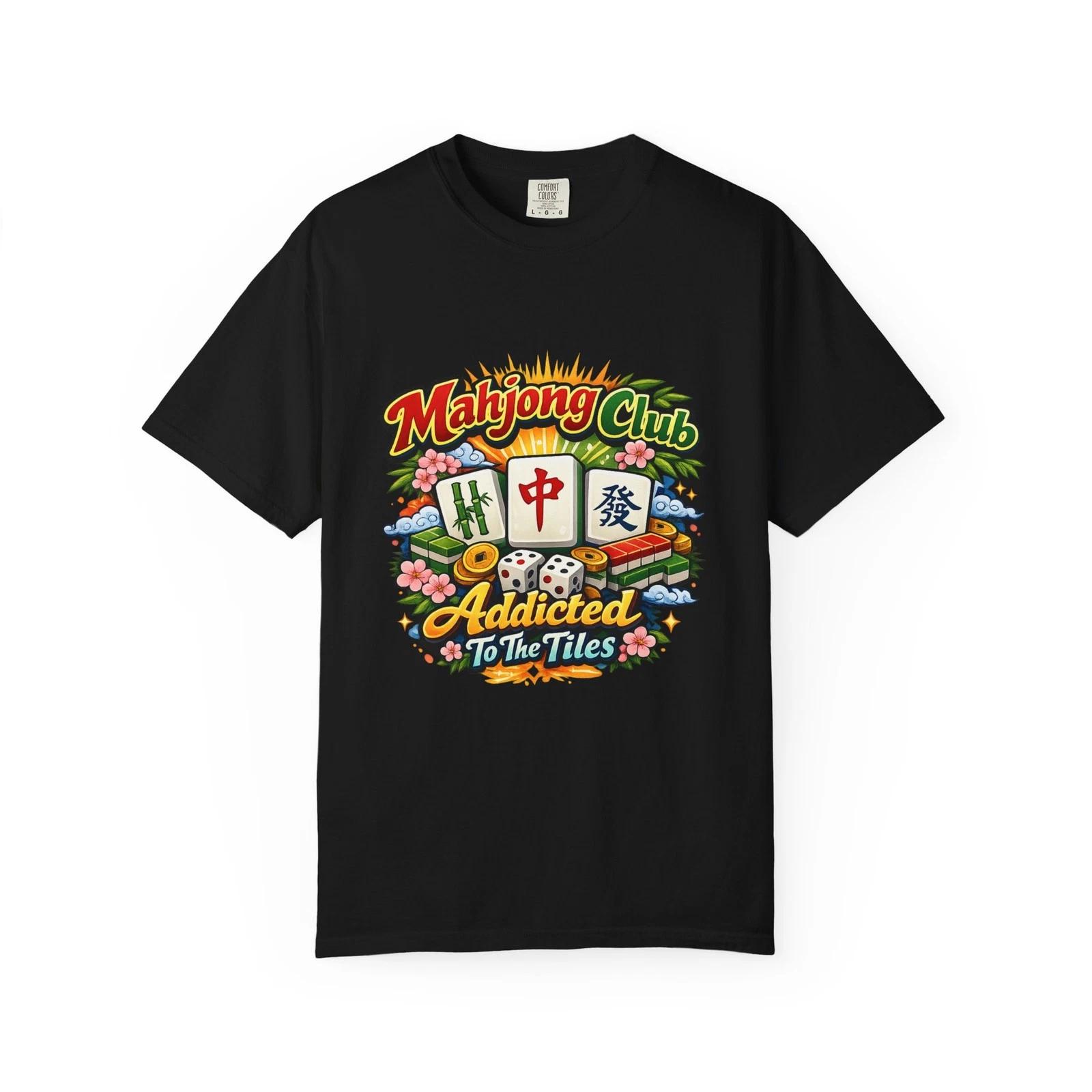 Mahjong Club Addicted to the Tiles T-shirt | Mahjong Graphic Tee M