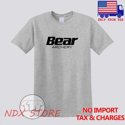 Bear Archery Hommes#039;s Gris Taille S5XL T-shirt Unisexe