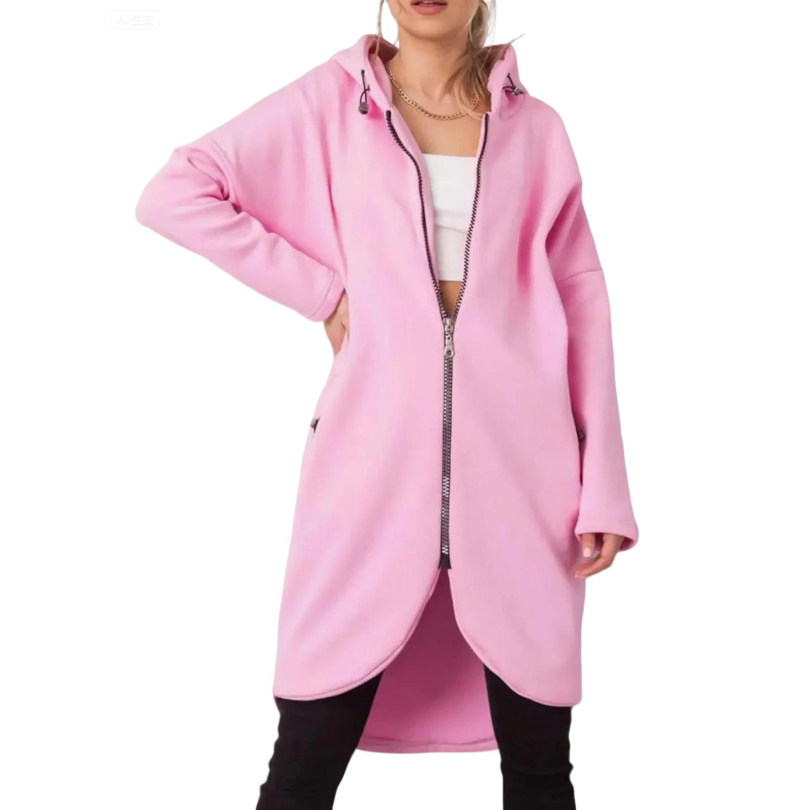 

Женская модная куртка на молнии с длинными рукавами свободного кроя L тёмно-синий