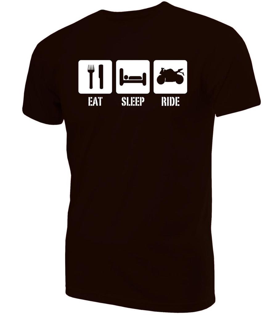 Newest Fashion Eat Sleep Ride Motorbike Printed Tshirt Novelty Birthday Present Or Gift UnisexS High Quality Cotton Tee Shirts